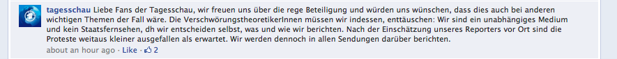 Reaktionen der tagesschau.de-Redaktion Reaktionen der tagesschau.de-Redaktion
