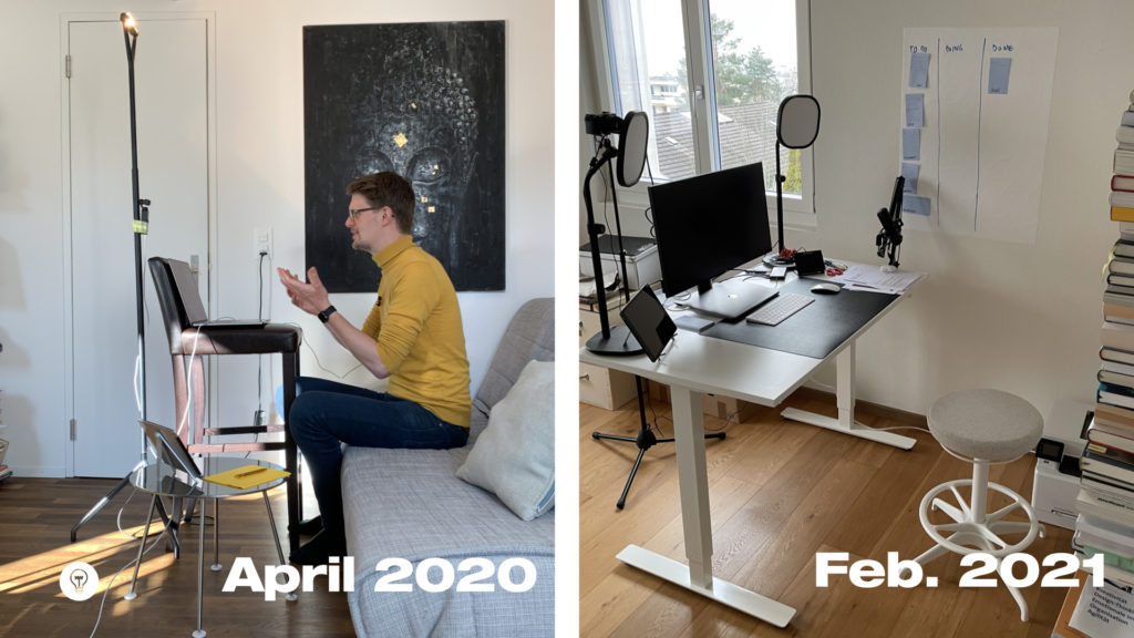 Vom improvisierten Heimstudio zum professionellen Homeoffice: Mit einem Teleprompter gelingt jede Onlinesitzung.