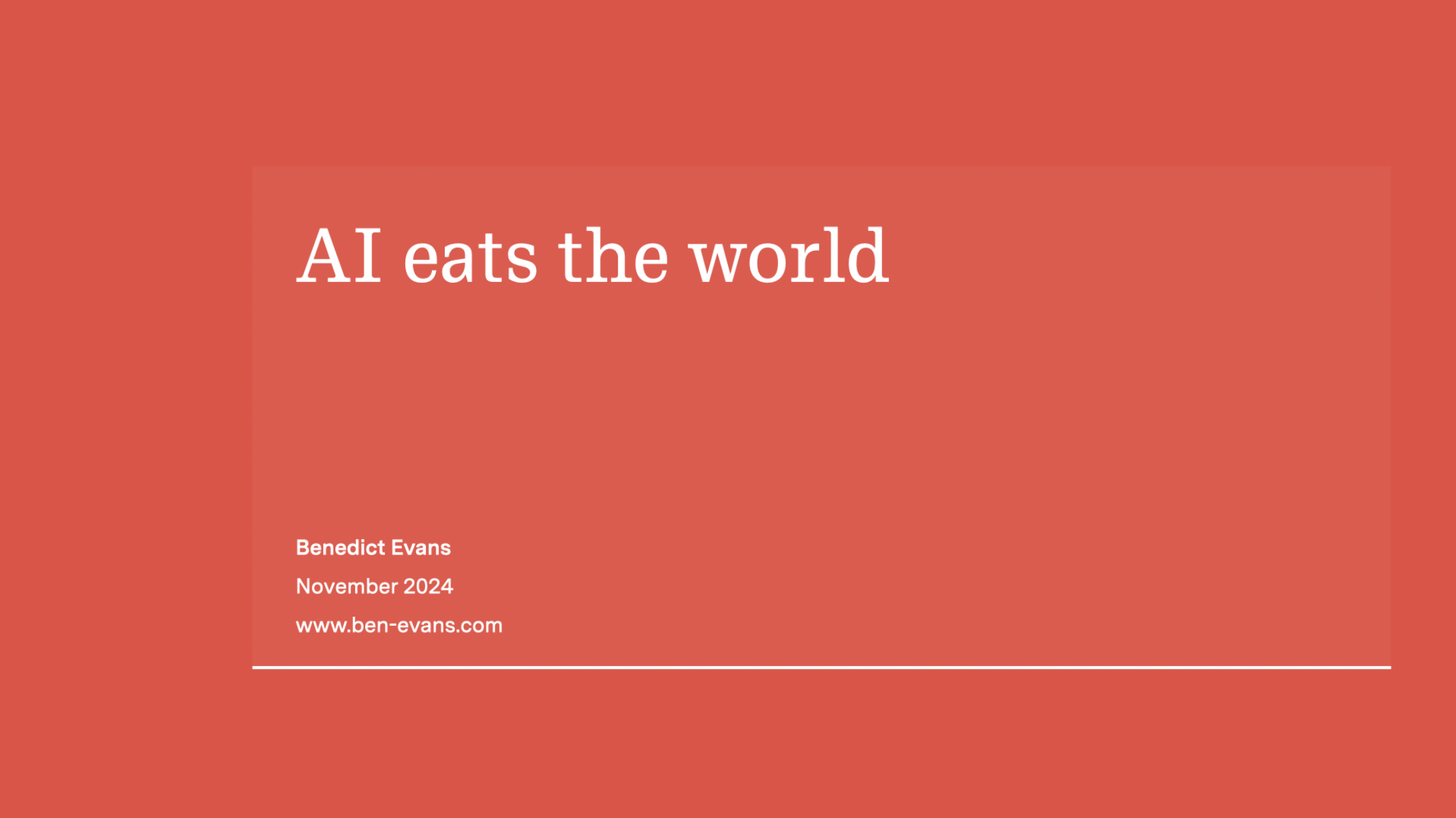 Ben Evans' Presentation for 2025