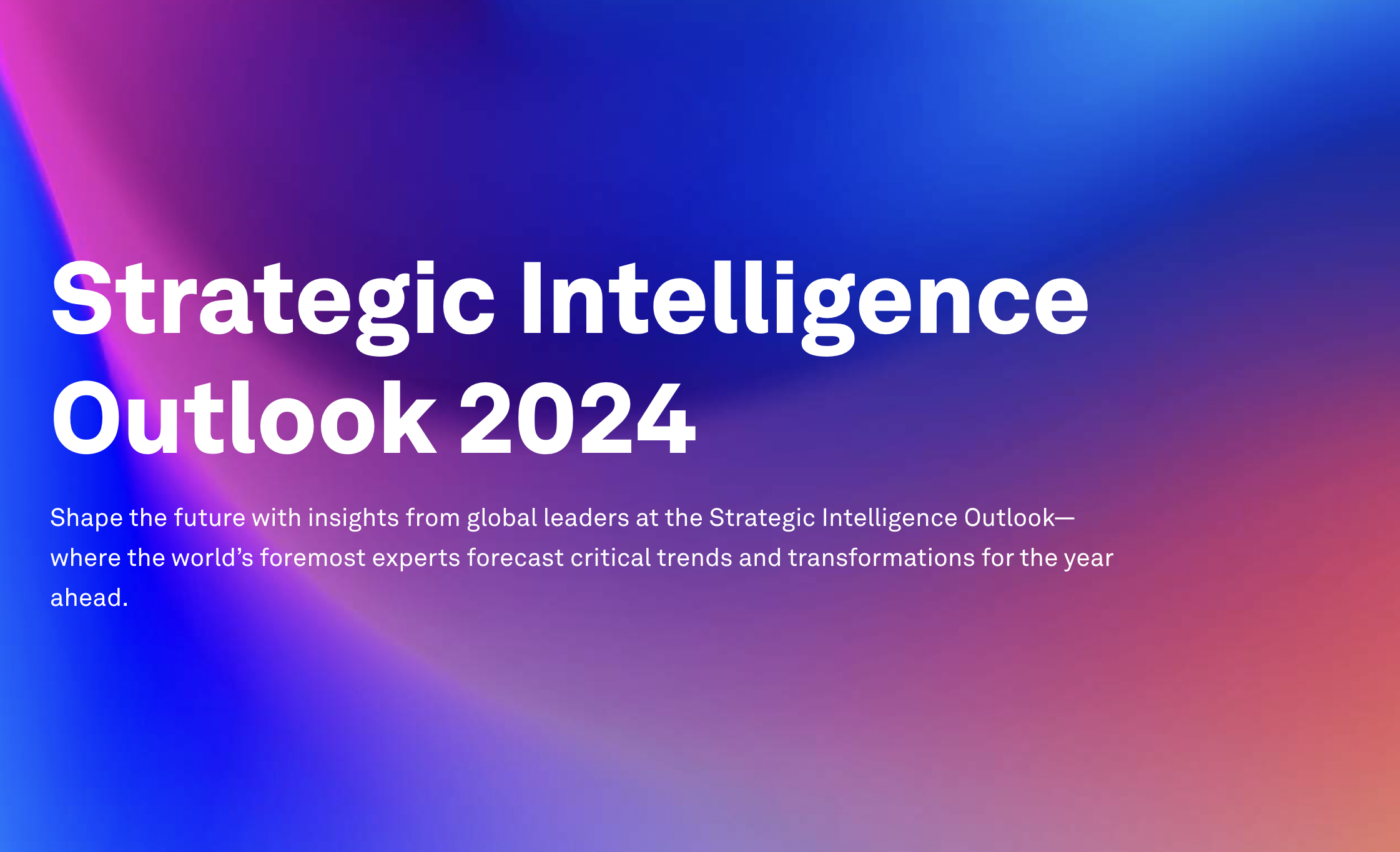 WEF Strategic Intelligence Outlook 2024