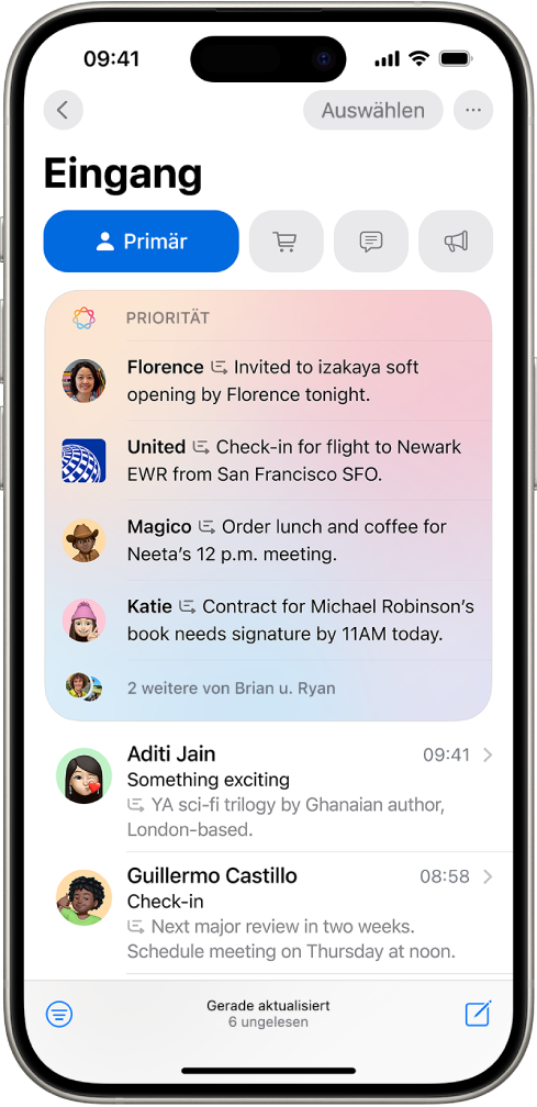 Das neue Update von Apple wird auch den Posteingang mithilfe von Apple Intelligence grundsätzlich verändern.