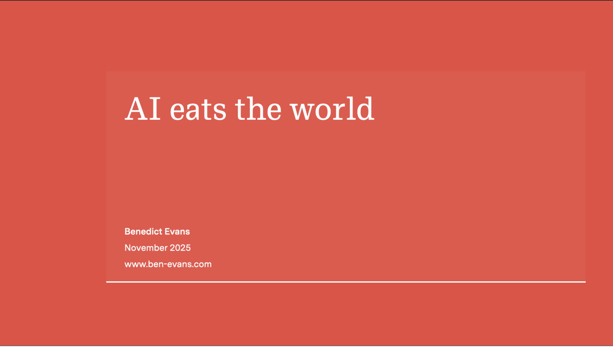 Ben Evans‘ Presentation for 2026